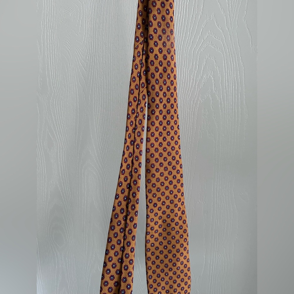 Brooks Brothers | Vintage Orange and Blue Patterned Tie - Picture 4 of 5